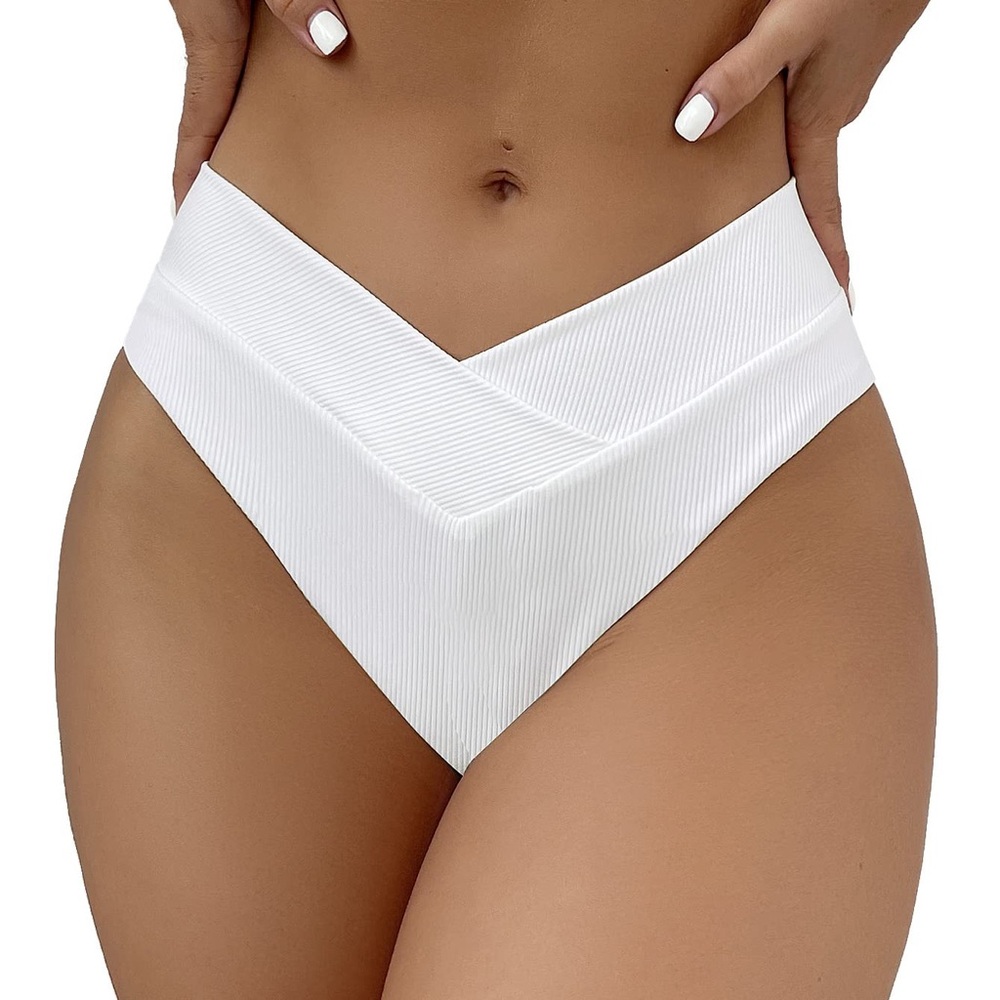 Women's V Cut High Waisted Bikini Bottom High Leg Cut size